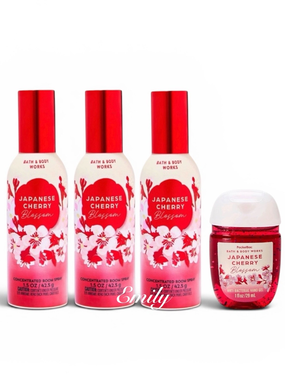 3X JAPANESE CHERRY BLOSSOM Bath & Body Works Concentrated Room Spray Bundle